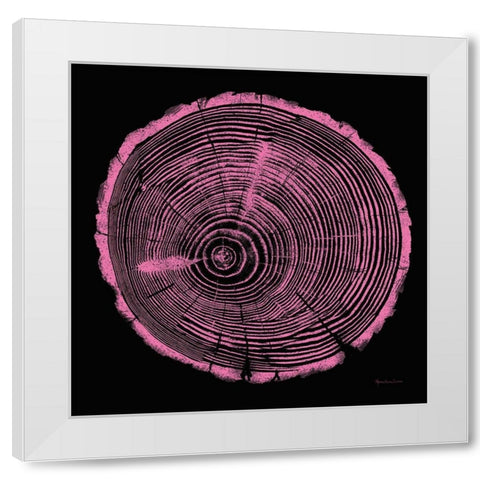 Tree Trunk pink on black White Modern Wood Framed Art Print by Cusson, Marie Elaine
