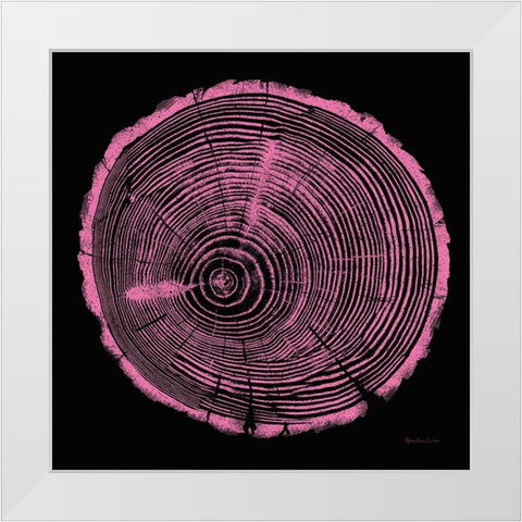 Tree Trunk pink on black White Modern Wood Framed Art Print by Cusson, Marie Elaine