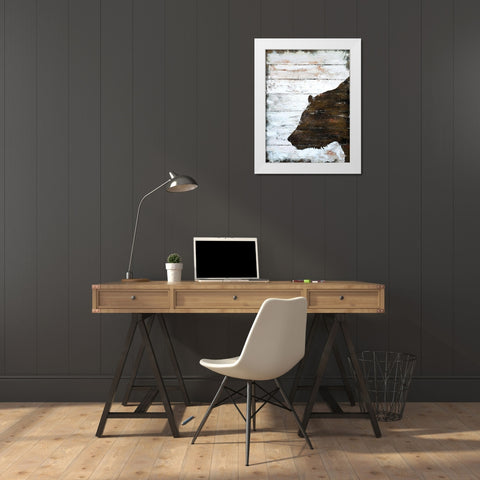 Wild Bear portrait White Modern Wood Framed Art Print by Cusson, Marie Elaine