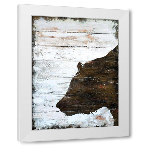 Wild Bear portrait White Modern Wood Framed Art Print by Cusson, Marie Elaine