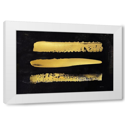Golden Stripes I White Modern Wood Framed Art Print by Cusson, Marie Elaine