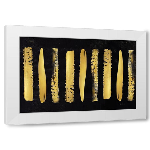 Golden Stripes II White Modern Wood Framed Art Print by Cusson, Marie Elaine