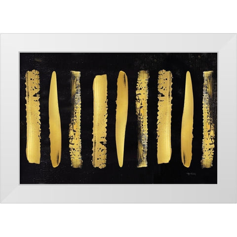 Golden Stripes II White Modern Wood Framed Art Print by Cusson, Marie Elaine