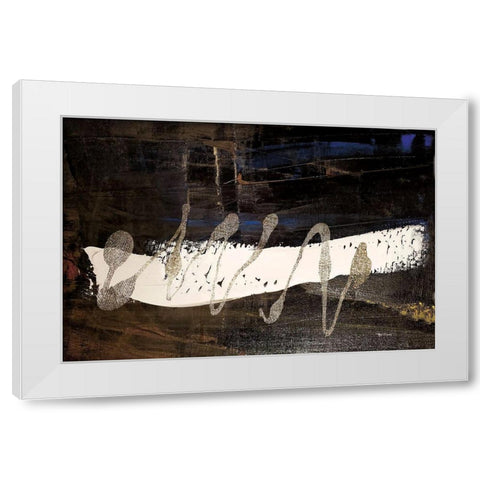 Neutral Stripes Bright II White Modern Wood Framed Art Print by Cusson, Marie Elaine