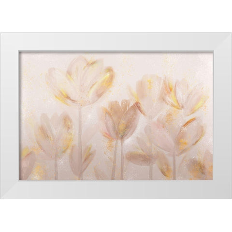 Contemporary Poppies Neutral White Modern Wood Framed Art Print by Northern Lights