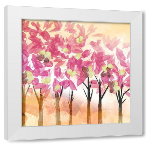 Pink Trees White Modern Wood Framed Art Print by Northern Lights