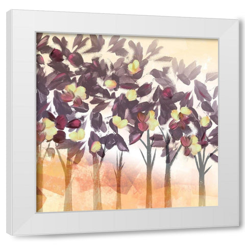 Pink Trees dark White Modern Wood Framed Art Print by Northern Lights