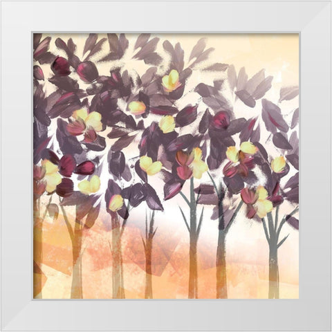 Pink Trees dark White Modern Wood Framed Art Print by Northern Lights