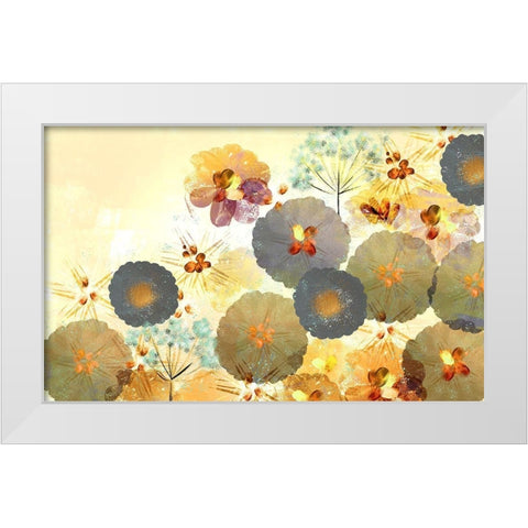 Textured Hedgerow Rust landscape White Modern Wood Framed Art Print by Northern Lights