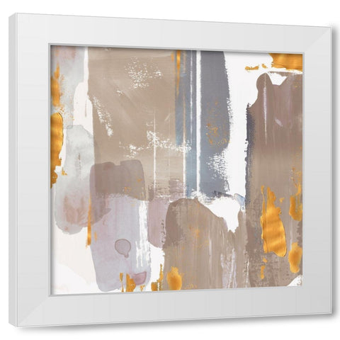 Icescape Abstract Grey Gold I White Modern Wood Framed Art Print by Northern Lights