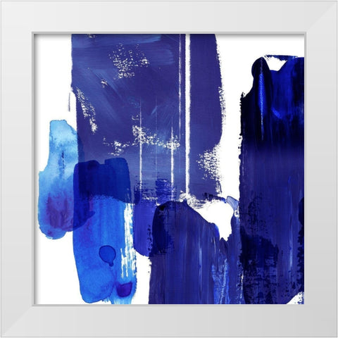 Indigo Abstract I White Modern Wood Framed Art Print by Northern Lights