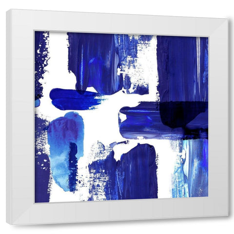 Indigo Abstract III White Modern Wood Framed Art Print by Northern Lights