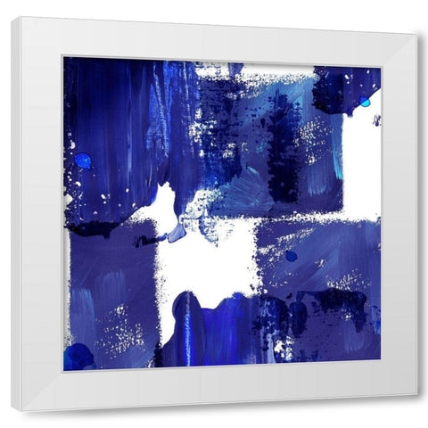 Indigo Abstract IV White Modern Wood Framed Art Print by Northern Lights