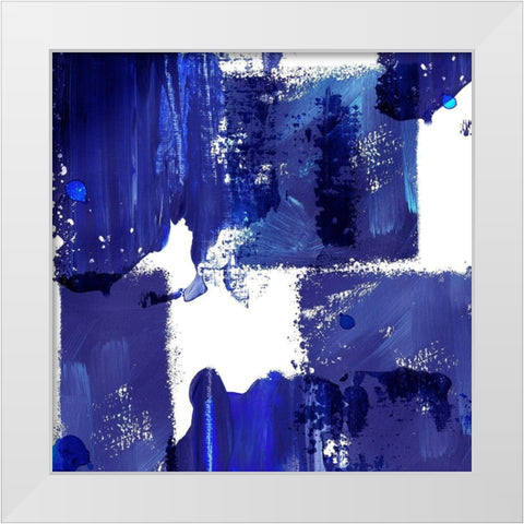 Indigo Abstract IV White Modern Wood Framed Art Print by Northern Lights