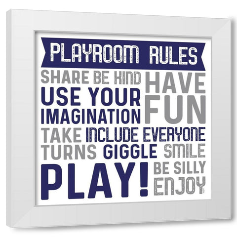 Playroom Rules II White Modern Wood Framed Art Print by Reed, Tara