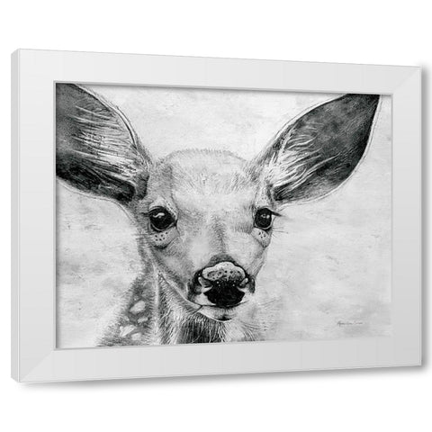 Portrait of a Fawn White Modern Wood Framed Art Print by Cusson, Marie Elaine