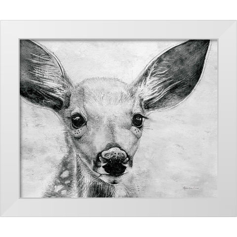 Portrait of a Fawn White Modern Wood Framed Art Print by Cusson, Marie Elaine