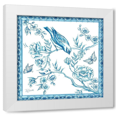 Chinoiserie Tile I White Modern Wood Framed Art Print by Tre Sorelle Studios