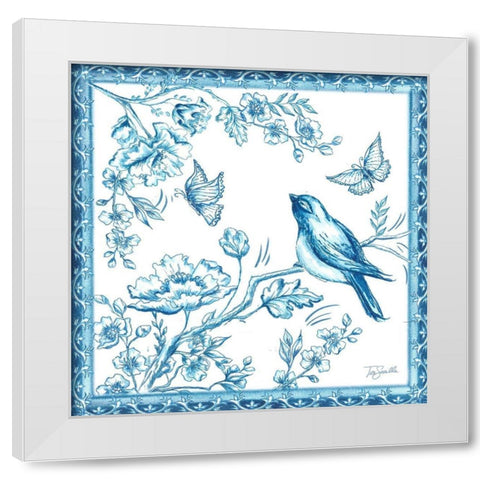 Chinoiserie Tile II White Modern Wood Framed Art Print by Tre Sorelle Studios