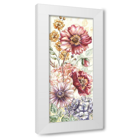 Wildflower Medley panel cream I White Modern Wood Framed Art Print by Tre Sorelle Studios