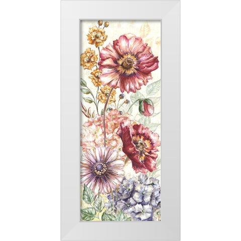 Wildflower Medley panel cream I White Modern Wood Framed Art Print by Tre Sorelle Studios