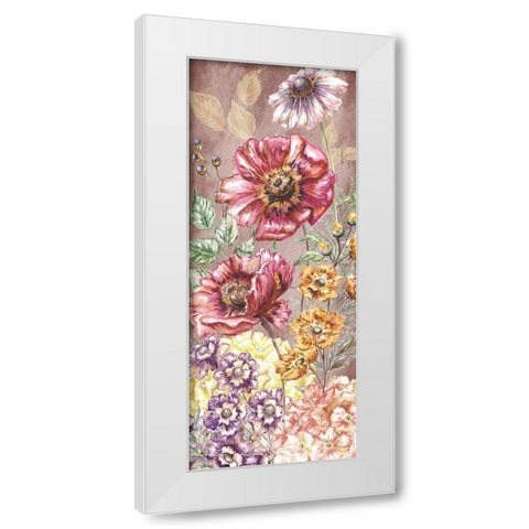 Wildflower Medley panel gold II White Modern Wood Framed Art Print by Tre Sorelle Studios