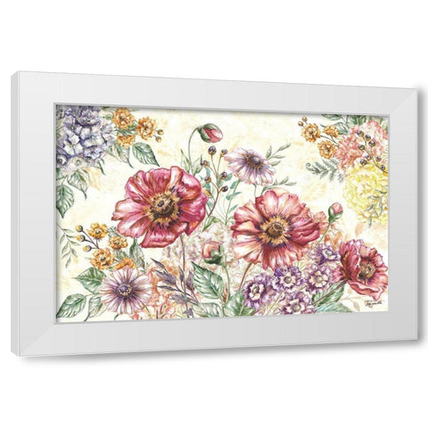 Wildflower Medley Landscape White Modern Wood Framed Art Print by Tre Sorelle Studios