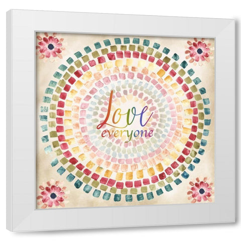 Mosaic Rainbow round II White Modern Wood Framed Art Print by Tre Sorelle Studios