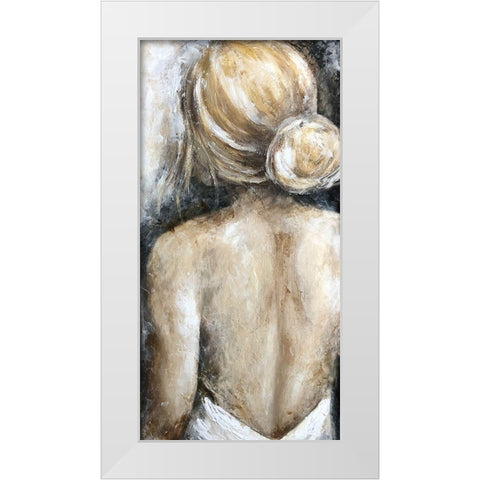 Looking Away Blonde White Modern Wood Framed Art Print by Tre Sorelle Studios