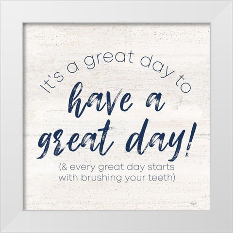 Bathroom Humor II-Great Day White Modern Wood Framed Art Print by Reed, Tara