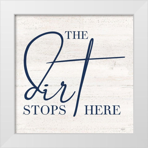 Bathroom Humor V-Stops Here White Modern Wood Framed Art Print by Reed, Tara