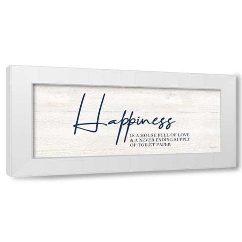 Bathroom Humor panel II-Happiness White Modern Wood Framed Art Print by Reed, Tara