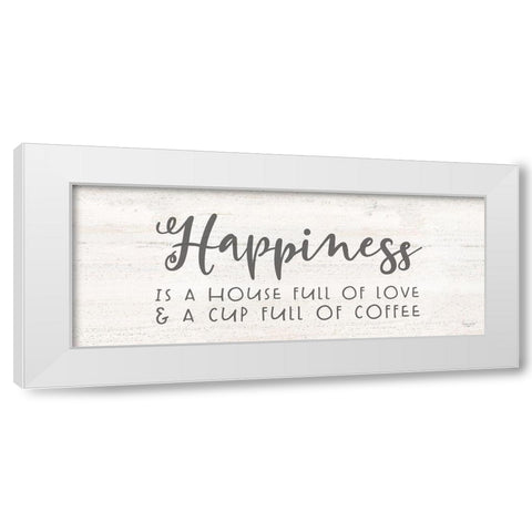 Coffee Kitchen Humor panel II-Happiness White Modern Wood Framed Art Print by Reed, Tara