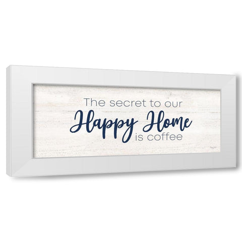 Coffee Kitchen Humor panel IV-Secret White Modern Wood Framed Art Print by Reed, Tara