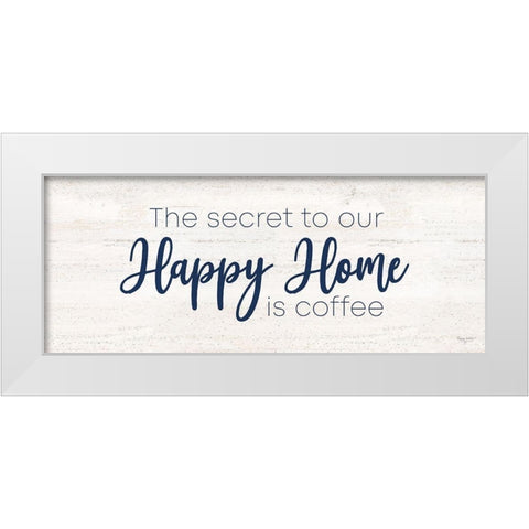 Coffee Kitchen Humor panel IV-Secret White Modern Wood Framed Art Print by Reed, Tara