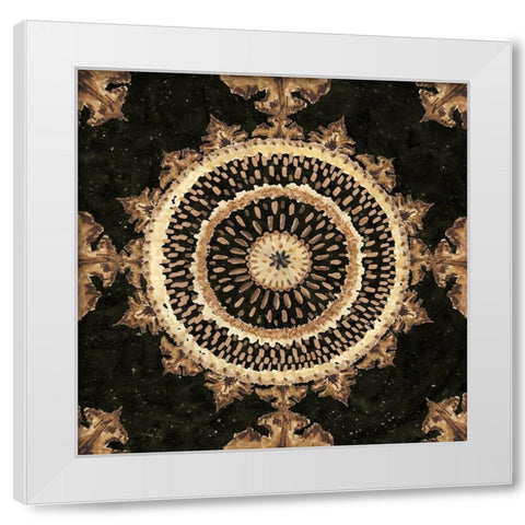 Warm Tribal Texture Medallion II White Modern Wood Framed Art Print by Tre Sorelle Studios