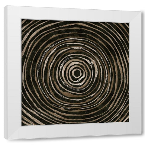Warm Tribal Texture Spiral II White Modern Wood Framed Art Print by Tre Sorelle Studios