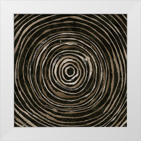 Warm Tribal Texture Spiral II White Modern Wood Framed Art Print by Tre Sorelle Studios