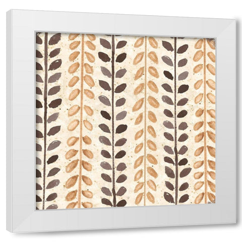 Warm Tribal Texture Botanicals I White Modern Wood Framed Art Print by Tre Sorelle Studios