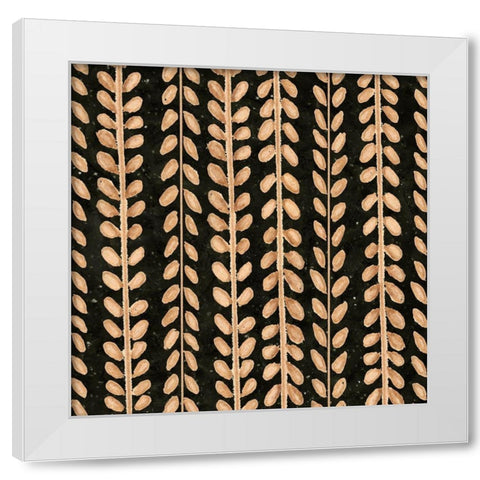 Warm Tribal Texture Botanicals II White Modern Wood Framed Art Print by Tre Sorelle Studios