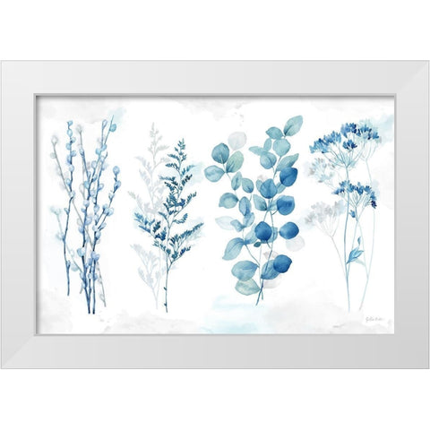Indigo Botanicals landscape White Modern Wood Framed Art Print by Coulter, Cynthia