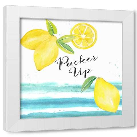 Fresh Fruit Sentiment IV-Lemon White Modern Wood Framed Art Print by Coulter, Cynthia