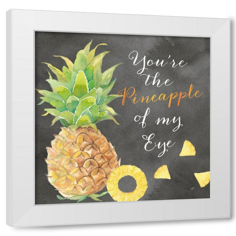 Fresh Fruit Sentiment black I-Pineapple White Modern Wood Framed Art Print by Coulter, Cynthia