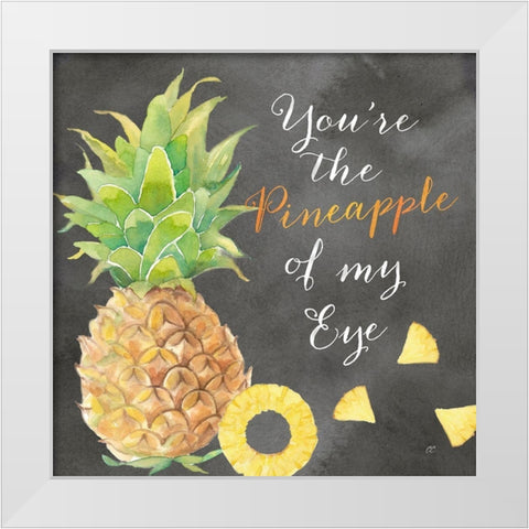 Fresh Fruit Sentiment black I-Pineapple White Modern Wood Framed Art Print by Coulter, Cynthia