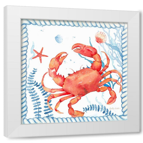 Nautical Sea Life I-Crab White Modern Wood Framed Art Print by Coulter, Cynthia