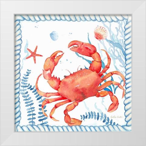 Nautical Sea Life I-Crab White Modern Wood Framed Art Print by Coulter, Cynthia