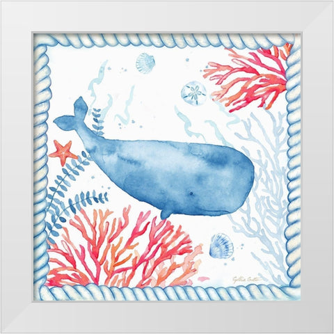 Nautical Sea Life II-Whale White Modern Wood Framed Art Print by Coulter, Cynthia