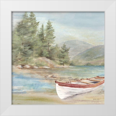 Woodland Reflections VI-Rowboat White Modern Wood Framed Art Print by Coulter, Cynthia