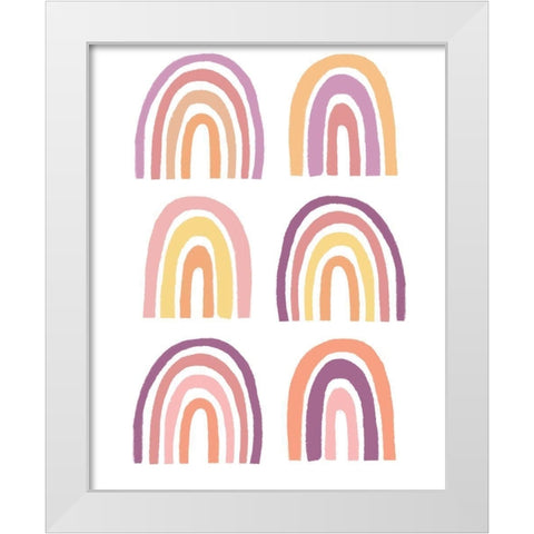 Rainbow Sentiment I White Modern Wood Framed Art Print by HM Design