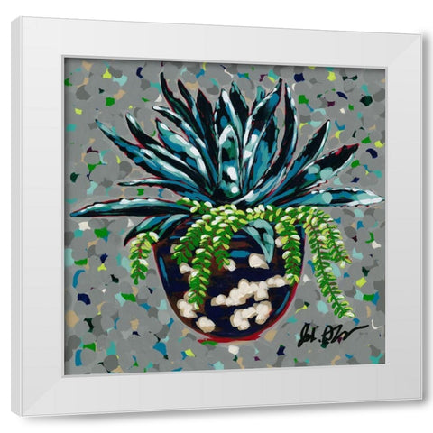 Succulent Pot II White Modern Wood Framed Art Print by Augustine, Jodi